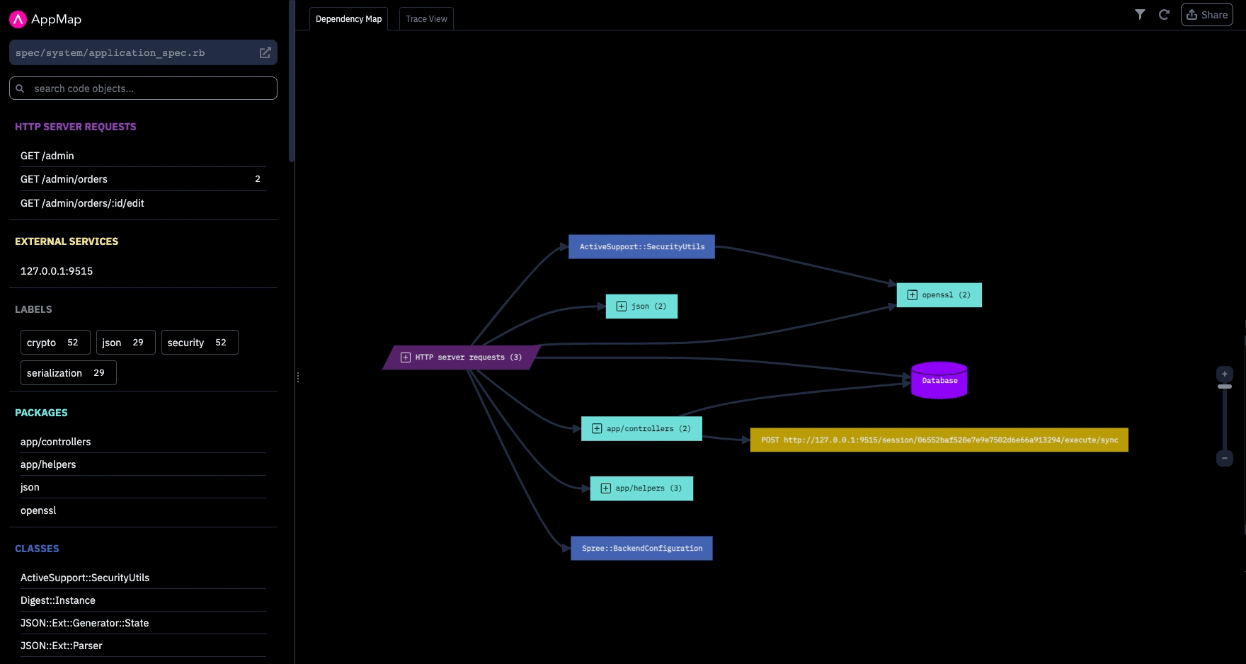 View detailed information about dependencies